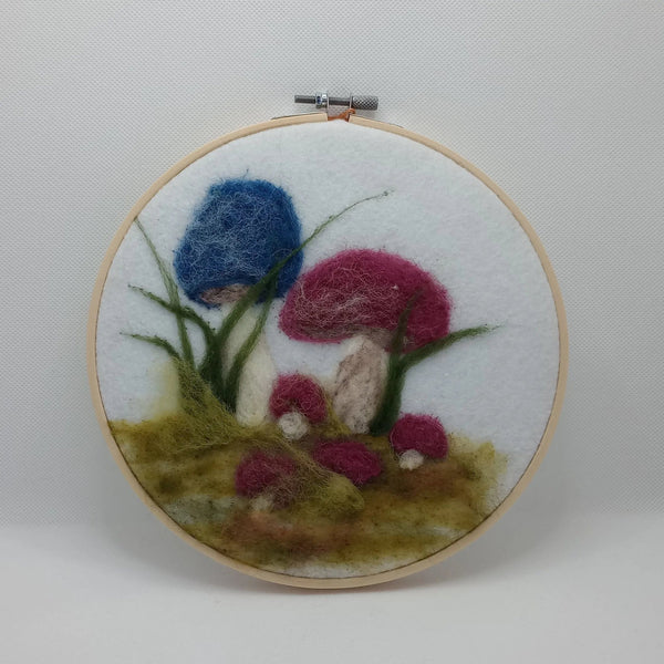 116 - 06 Hoop Framed Felted Art - Elaine Grandon Fibre Arts - Painted Door on Main