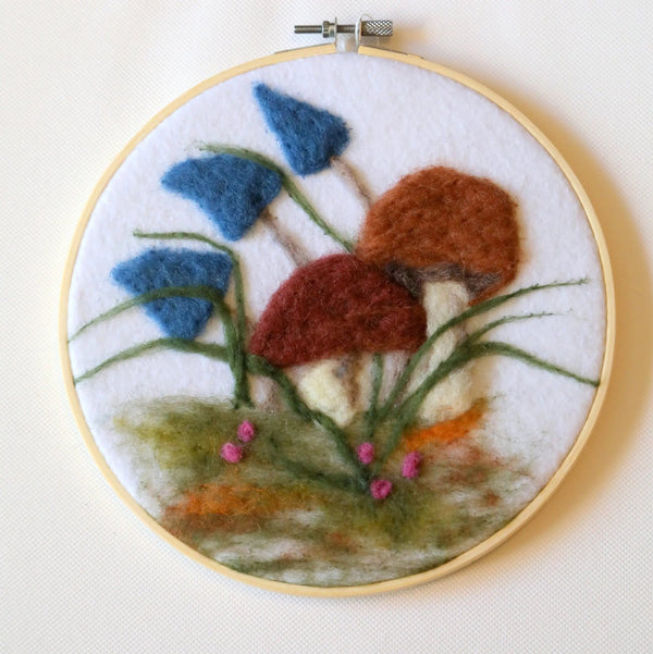 116 - 06 Hoop Framed Felted Art - Elaine Grandon Fibre Arts - Painted Door on Main