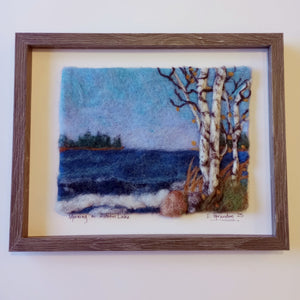 116 - 07 Framed Felted Art - Elaine Grandon Fibre Arts - Painted Door on Main