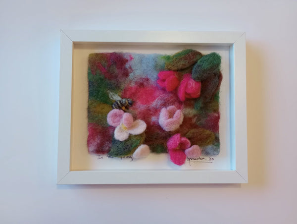 116 - 07 Framed Felted Art - Elaine Grandon Fibre Arts - Painted Door on Main