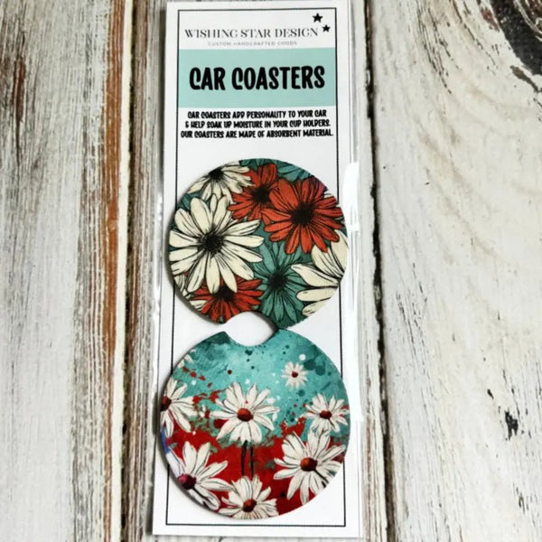 117 - 15 Car Coasters - Wishing Star Designs - Painted Door on Main