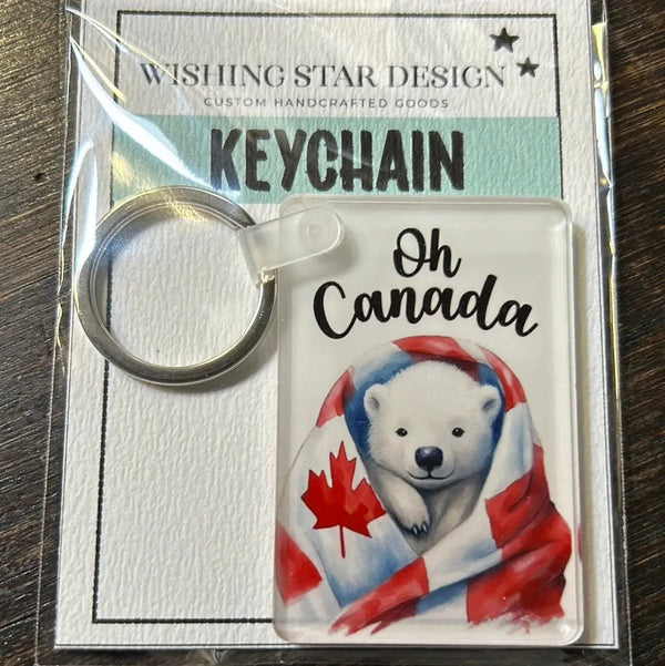 117 - 21 Canadiana Keychains - Wishing Star Designs - Painted Door on Main
