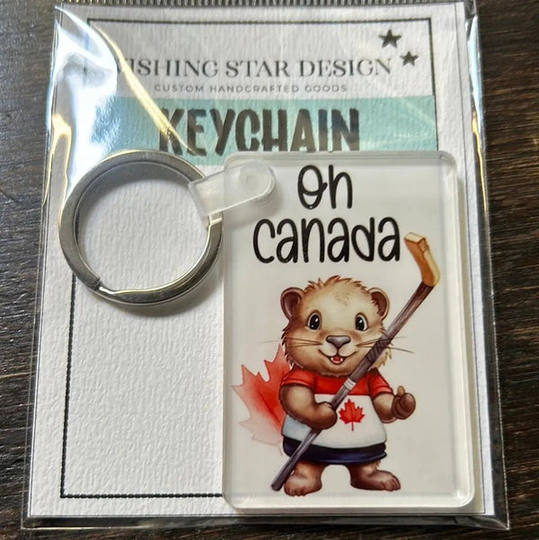 117 - 21 Canadiana Keychains - Wishing Star Designs - Painted Door on Main