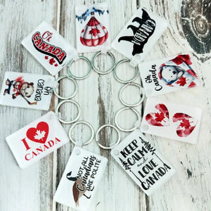 117 - 21 Canadiana Keychains - Wishing Star Designs - Painted Door on Main