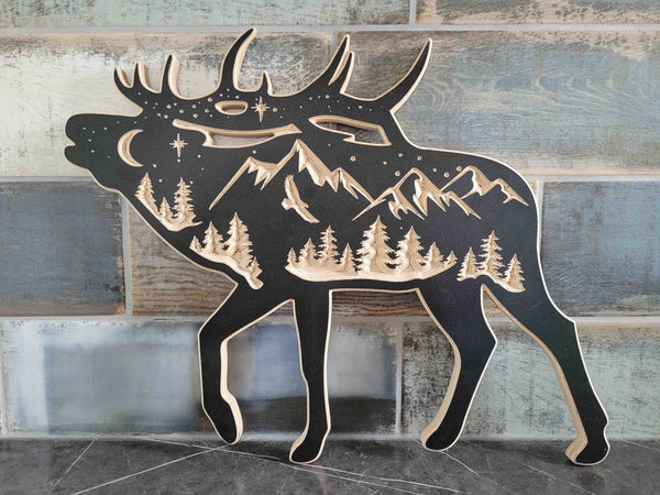 120 - 01 Carved Animal Art - KWoodCarve - Painted Door on Main