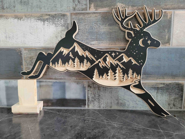 120 - 01 Carved Animal Art - KWoodCarve - Painted Door on Main