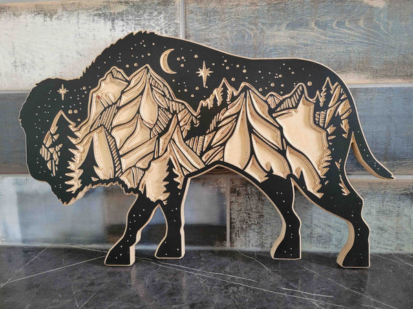 120 - 01 Carved Animal Art - KWoodCarve - Painted Door on Main