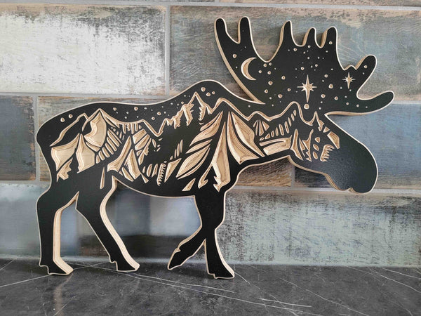 120 - 01 Carved Animal Art - KWoodCarve - Painted Door on Main