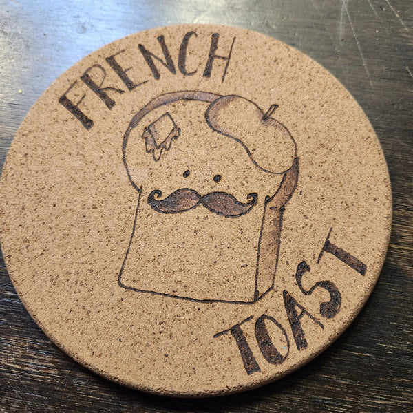 124 - 01 Wood - Burned Cork Trivets - The Burnt Brush - Painted Door on Main