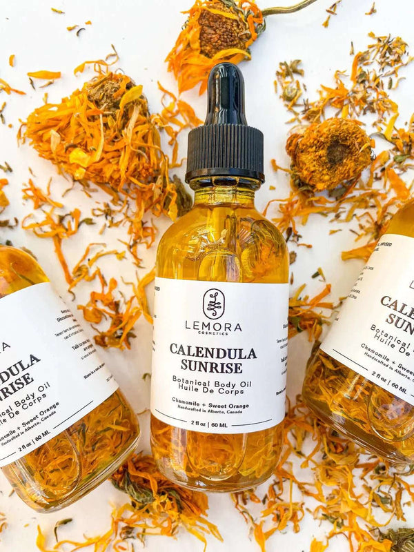 126 - 03 Calendula Sunrise Body Oil - Lemora Cosmetics - Painted Door on Main