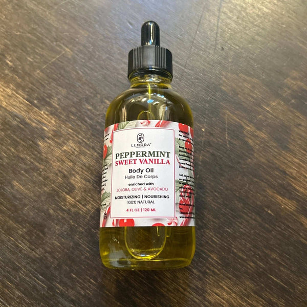 126 - 05 Peppermint Sweet Vanilla Body Oil - Lemora Cosmetics - Painted Door on Main