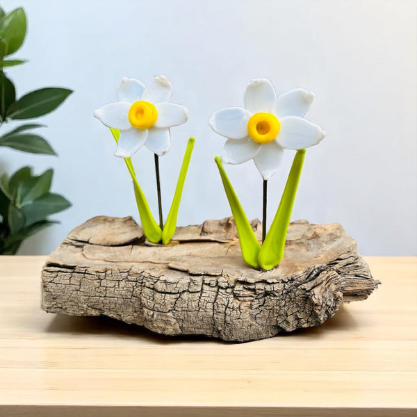 127 - 01 Glass Flowers on Driftwood - Gaia's Glasswear - Painted Door on Main