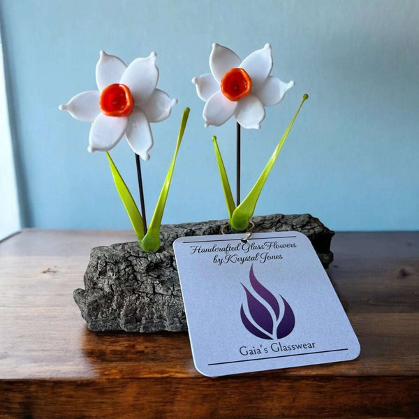 127 - 01 Glass Flowers on Driftwood - Gaia's Glasswear - Painted Door on Main