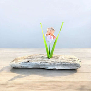 127 - 01 Glass Flowers on Driftwood - Gaia's Glasswear - Painted Door on Main