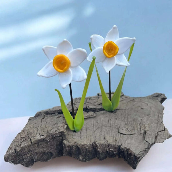 127 - 01 Glass Flowers on Driftwood - Gaia's Glasswear - Painted Door on Main