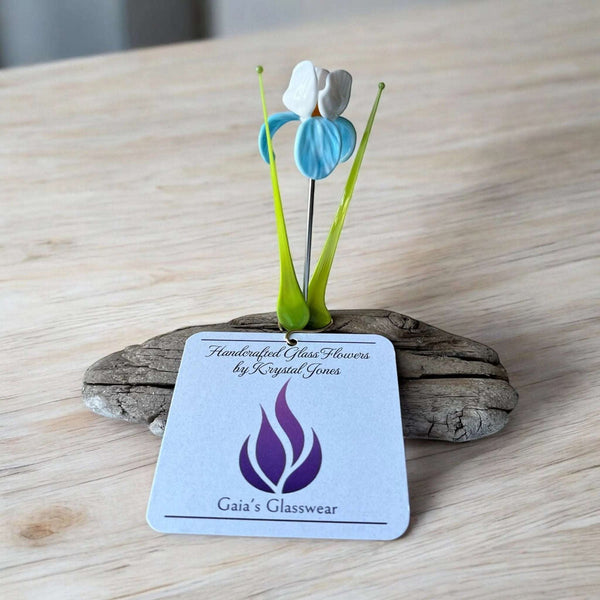 127 - 01 Glass Flowers on Driftwood - Gaia's Glasswear - Painted Door on Main