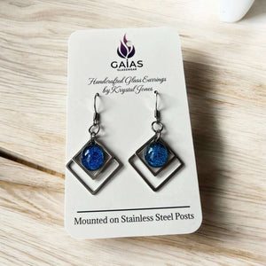 127 - 03 Glass Geometric Earrings - Gaia's Glasswear - Painted Door on Main