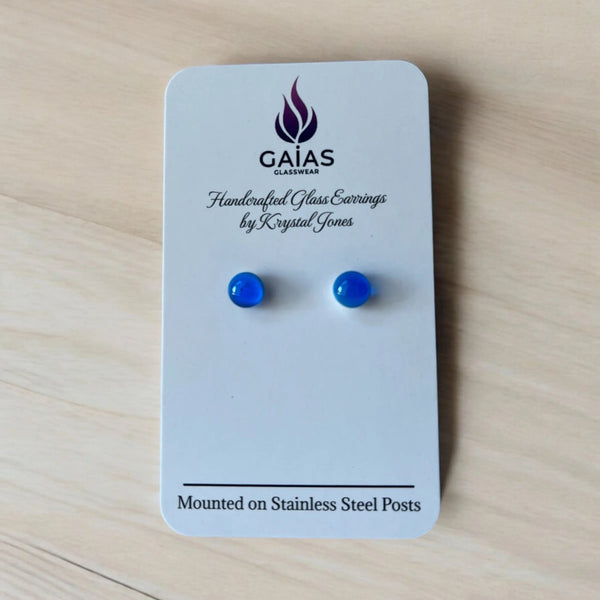 127 - 04 Glass Stud Earrings - Gaia's Glasswear - Painted Door on Main