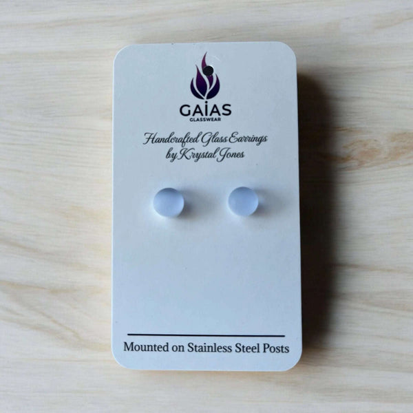 127 - 04 Glass Stud Earrings - Gaia's Glasswear - Painted Door on Main