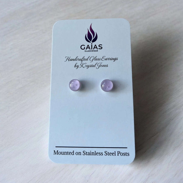 127 - 04 Glass Stud Earrings - Gaia's Glasswear - Painted Door on Main