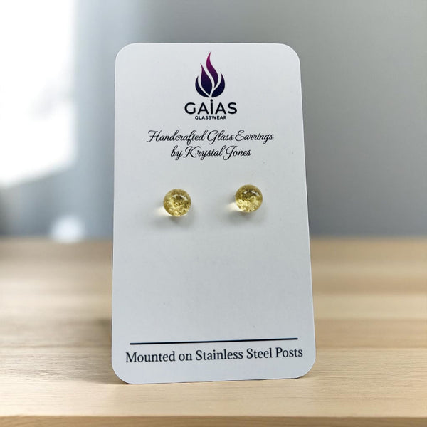 127 - 04 Glass Stud Earrings - Gaia's Glasswear - Painted Door on Main