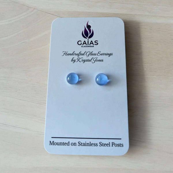 127 - 04 Glass Stud Earrings - Gaia's Glasswear - Painted Door on Main