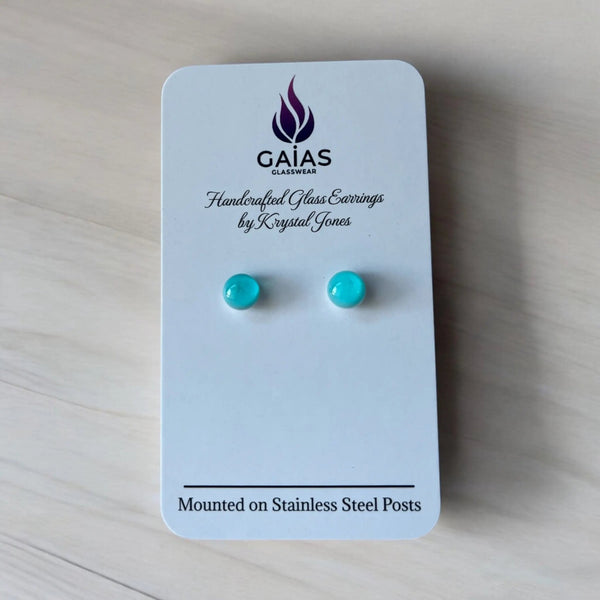 127 - 04 Glass Stud Earrings - Gaia's Glasswear - Painted Door on Main