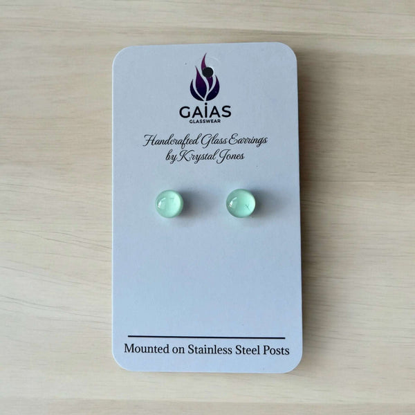 127 - 04 Glass Stud Earrings - Gaia's Glasswear - Painted Door on Main