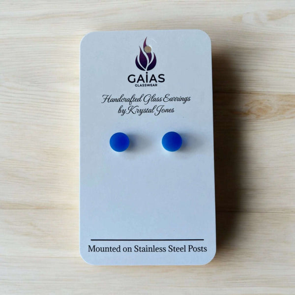 127 - 04 Glass Stud Earrings - Gaia's Glasswear - Painted Door on Main