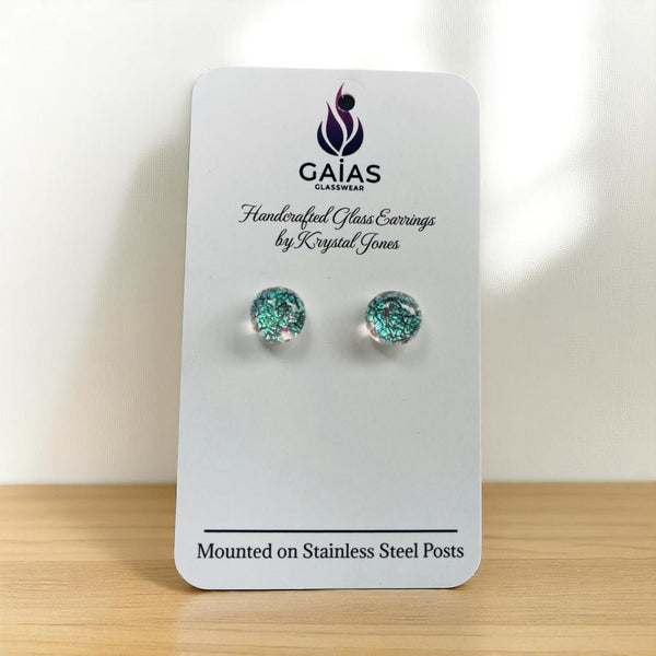 127 - 04 Glass Stud Earrings - Gaia's Glasswear - Painted Door on Main