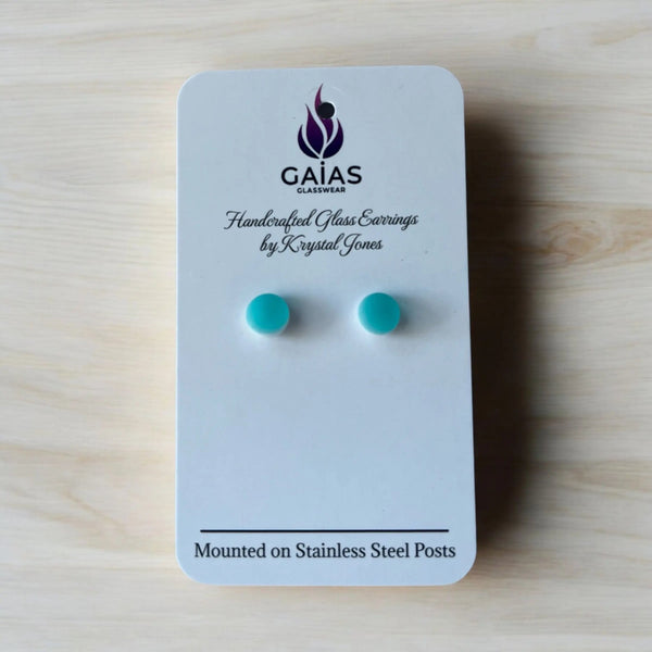 127 - 04 Glass Stud Earrings - Gaia's Glasswear - Painted Door on Main