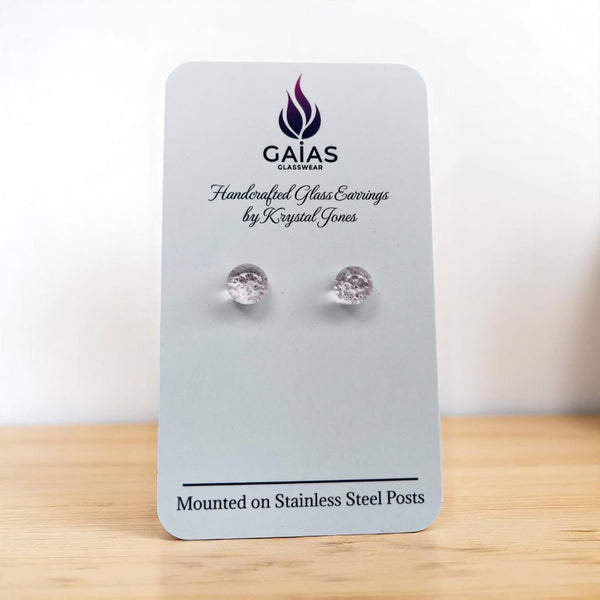 127 - 04 Glass Stud Earrings - Gaia's Glasswear - Painted Door on Main