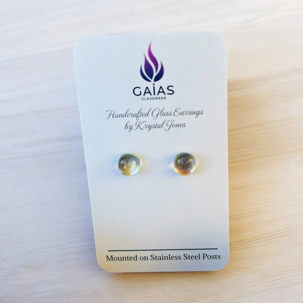 127 - 04 Glass Stud Earrings - Gaia's Glasswear - Painted Door on Main