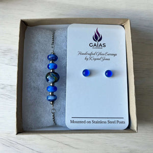 127 - 05 Glass Bracelet & Earring Box Set - Gaia's Glasswear - Painted Door on Main