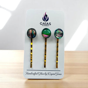 Glass Bobby Pin Set - Gaia's Glasswear - Painted Door on Main