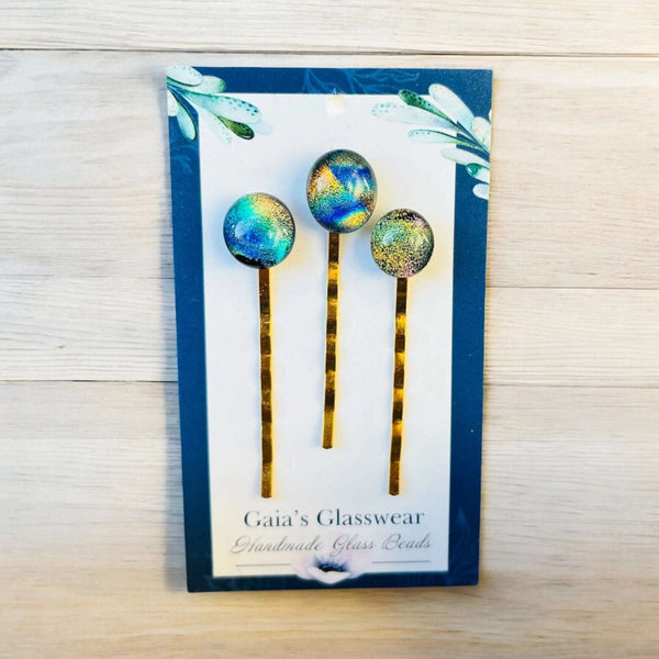 127 - 06 Glass Bobby Pin Set - Gaia's Glasswear - Painted Door on Main