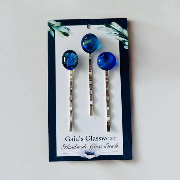 127 - 06 Glass Bobby Pin Set - Gaia's Glasswear - Painted Door on Main