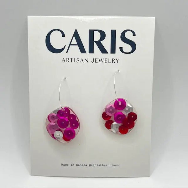 132 - 01 Resin Art Earrings - Caris Artisan Jewelry - Painted Door on Main