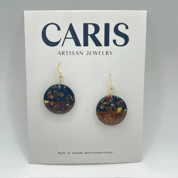 132 - 01 Resin Art Earrings - Caris Artisan Jewelry - Painted Door on Main