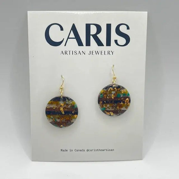 132 - 01 Resin Art Earrings - Caris Artisan Jewelry - Painted Door on Main