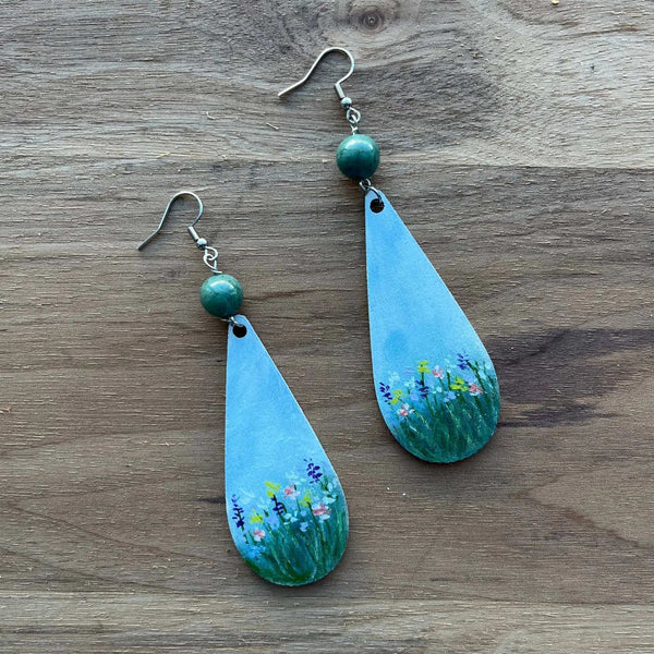 133 - 09 Oil Painted Earrings - Elde Artistry - Painted Door on Main