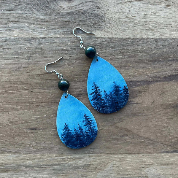 133 - 09 Oil Painted Earrings - Elde Artistry - Painted Door on Main