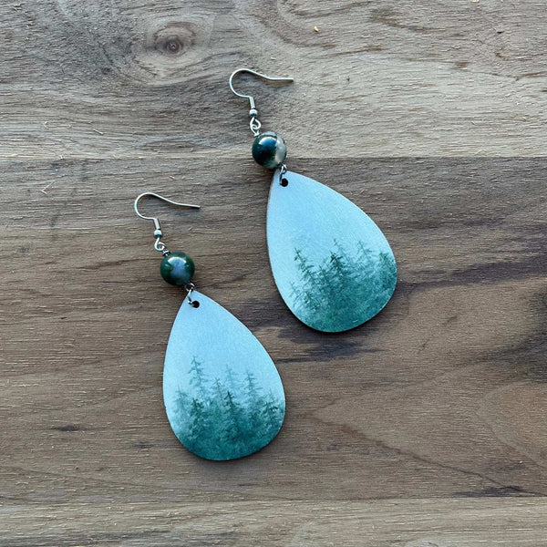 133 - 09 Oil Painted Earrings - Elde Artistry - Painted Door on Main
