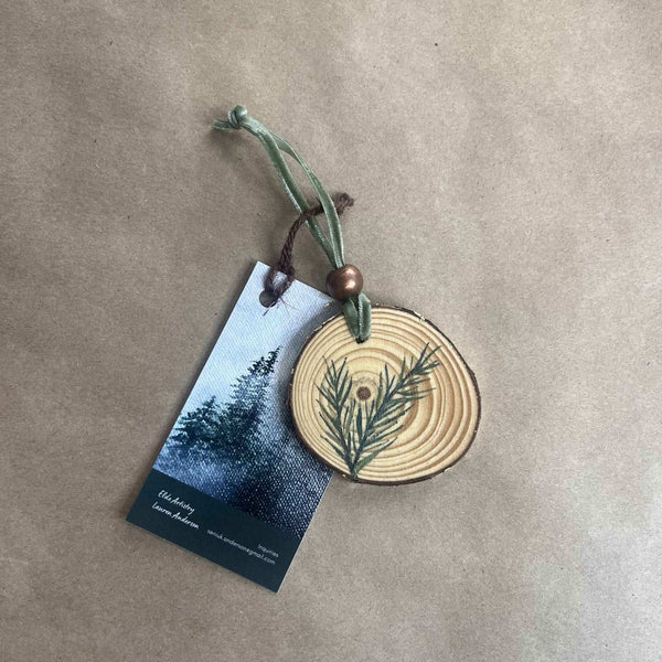 133 - 30 Wood Cookie Ornaments - Elde Artistry - Painted Door on Main