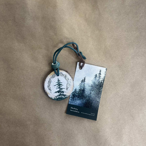 133 - 30 Wood Cookie Ornaments - Elde Artistry - Painted Door on Main