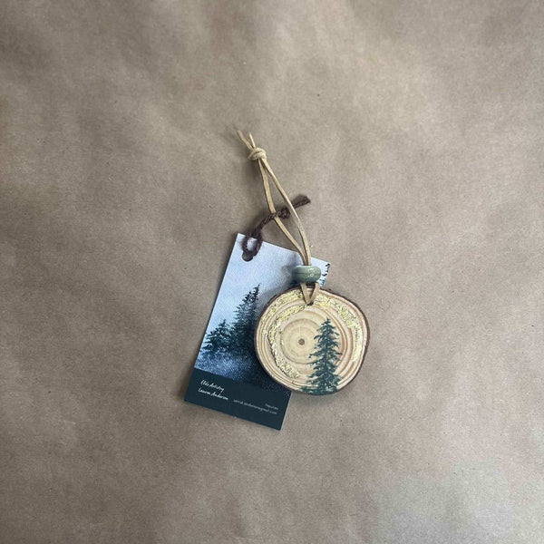 133 - 30 Wood Cookie Ornaments - Elde Artistry - Painted Door on Main