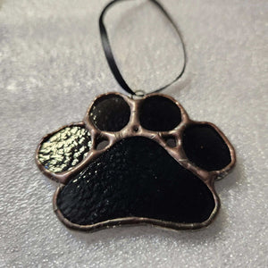 134 - 01 Glass Paw Prints - Tevlan Glass - Painted Door on Main