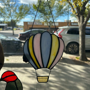 134 - 07 Hot Air Balloon Suncatcher - Tevlan Glass - Painted Door on Main