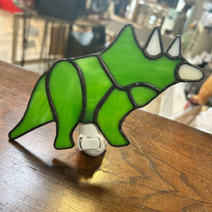 134 - 17 Dino Night Light - Tevlan Glass - Painted Door on Main