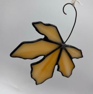 134 - 35 Maple Leaf Suncatcher - Tevlan Glass - Painted Door on Main